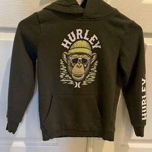Hurley Olive Hoodie with Monkey Design
